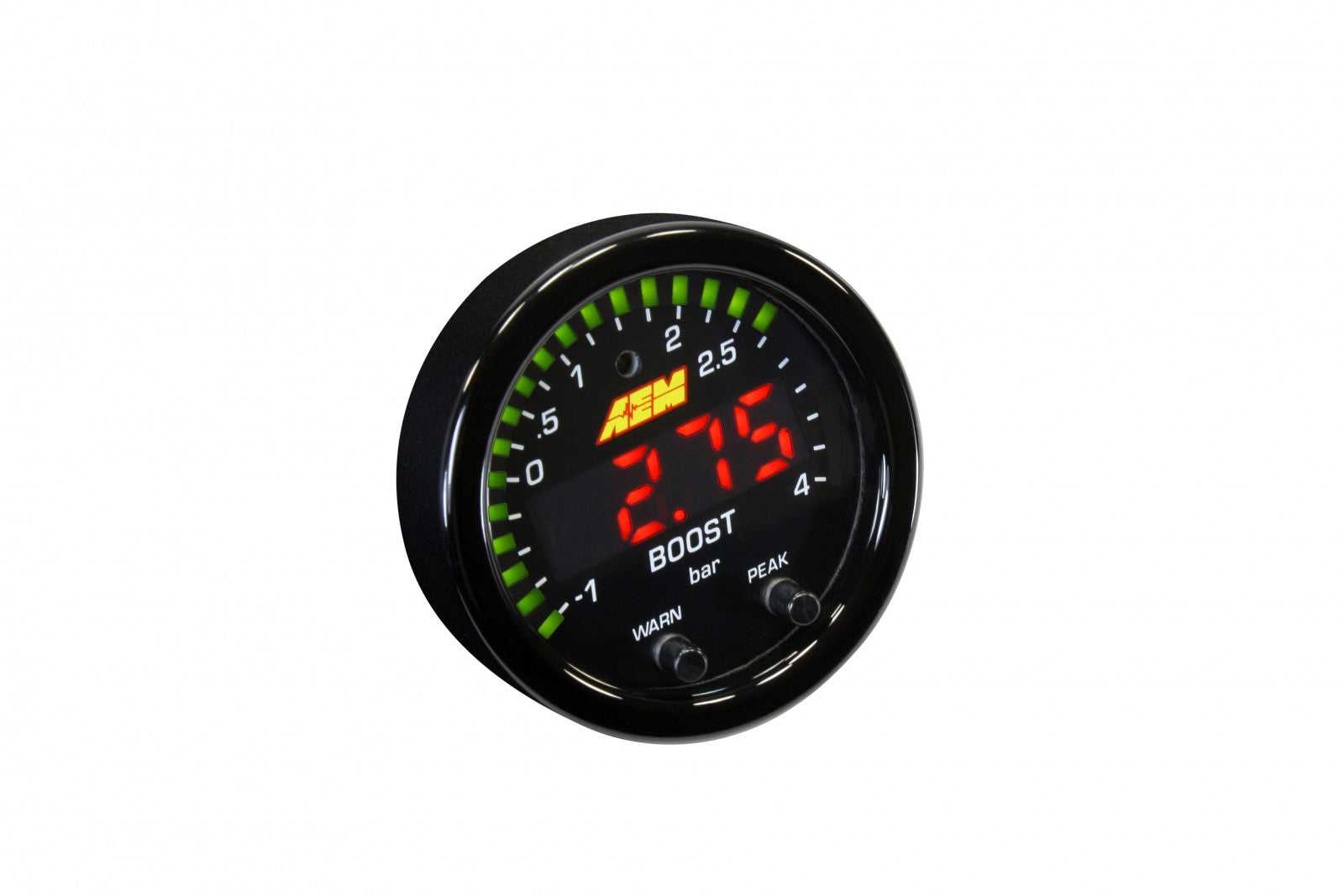 AEM Electronics, AEM 30-0308 X-Series Boost Pressure Gauge -30-60psi / -1-4bar Black Bezel & Black Faceplate