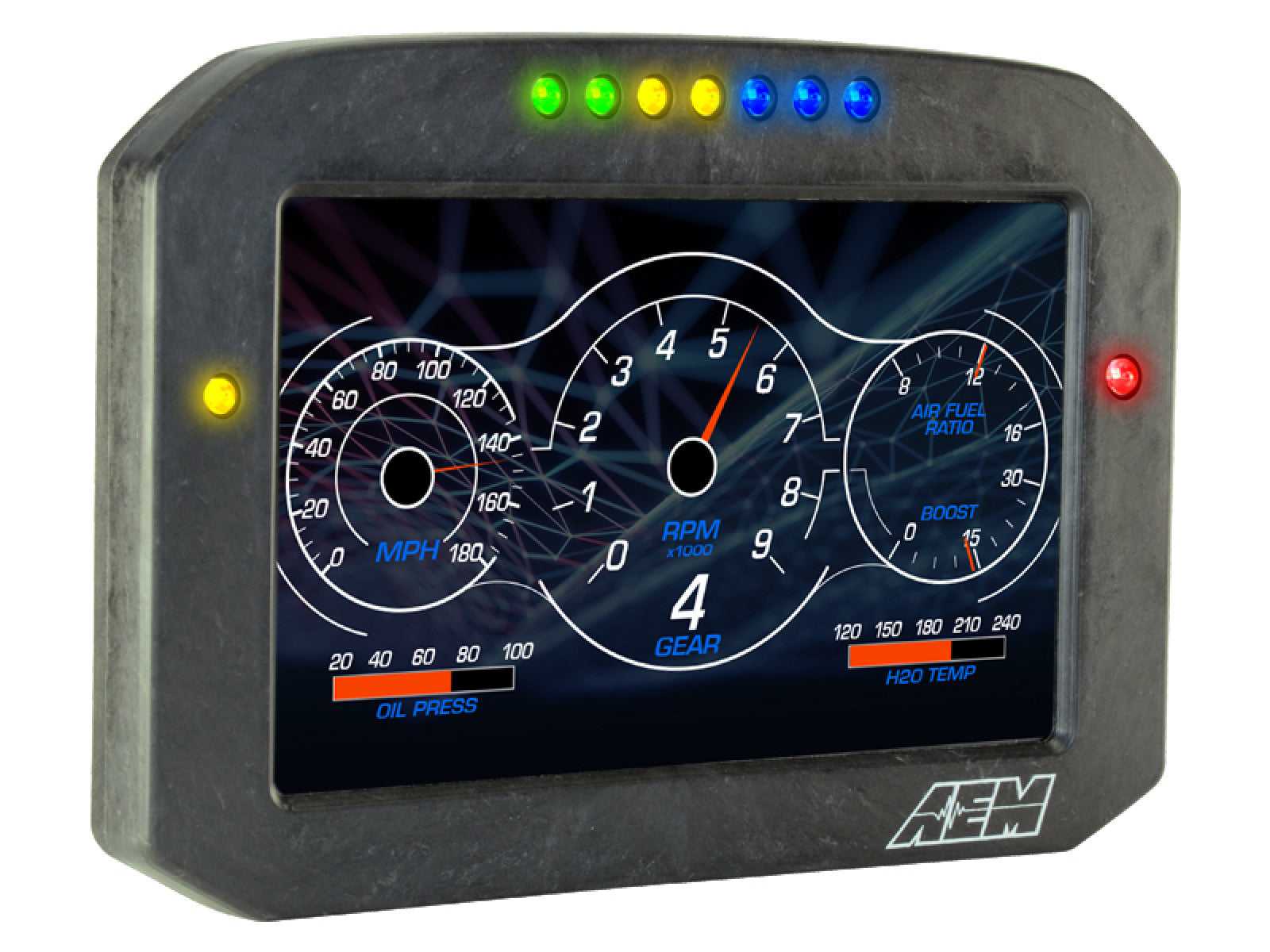 AEM Electronics, AEM 30-5703F CD-7 Carbon Flat Panel Digital Racing Dash Display - Logging / GPS Enabled