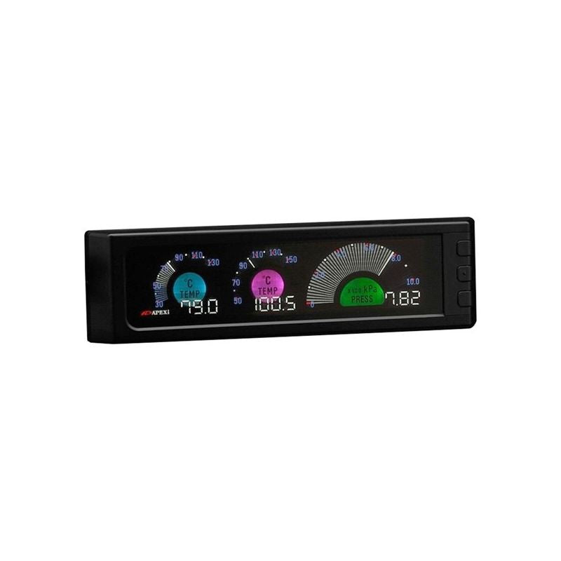 APEXi, APEXi DIN3 Meter VFD-LED Display [Sensors Inc : Temp. x 2 & Pressure x 1] - 409AA003