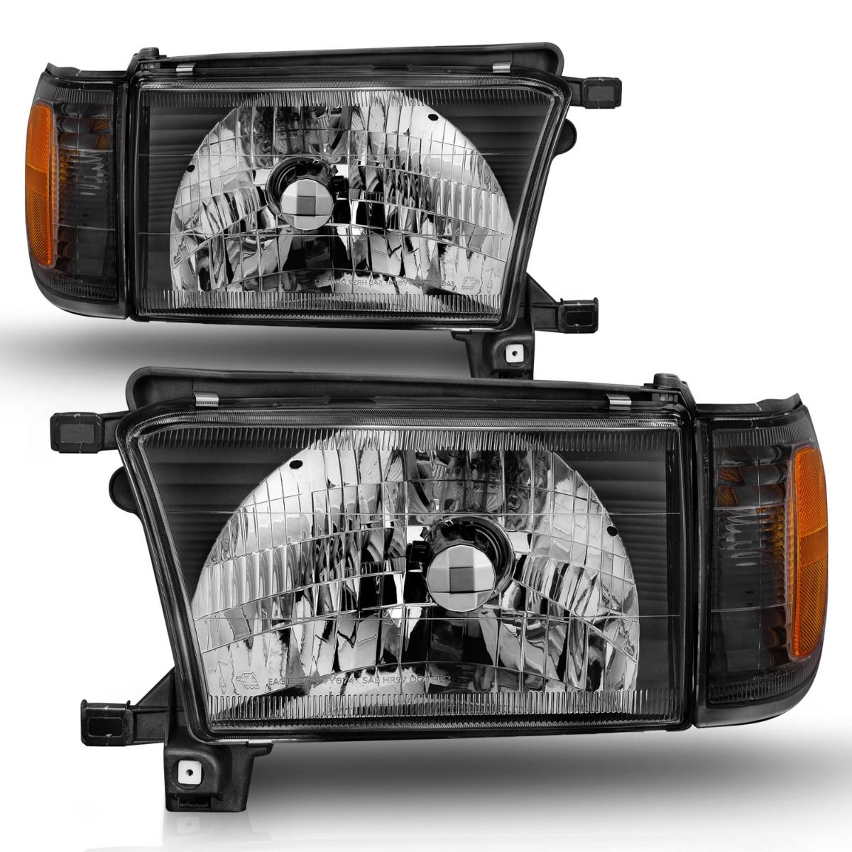 ANZO USA, Anzo Crystal Headlights Toyota 4Runner (99-02) OEM Replacement [Black Housing w/ Corner Light] 111077