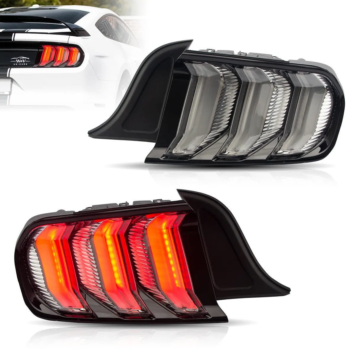 Auto Addict, Auto Addict Feux arrière Ford Mustang S550 (15-23) Euro Style - Clignotants séquentiels LED