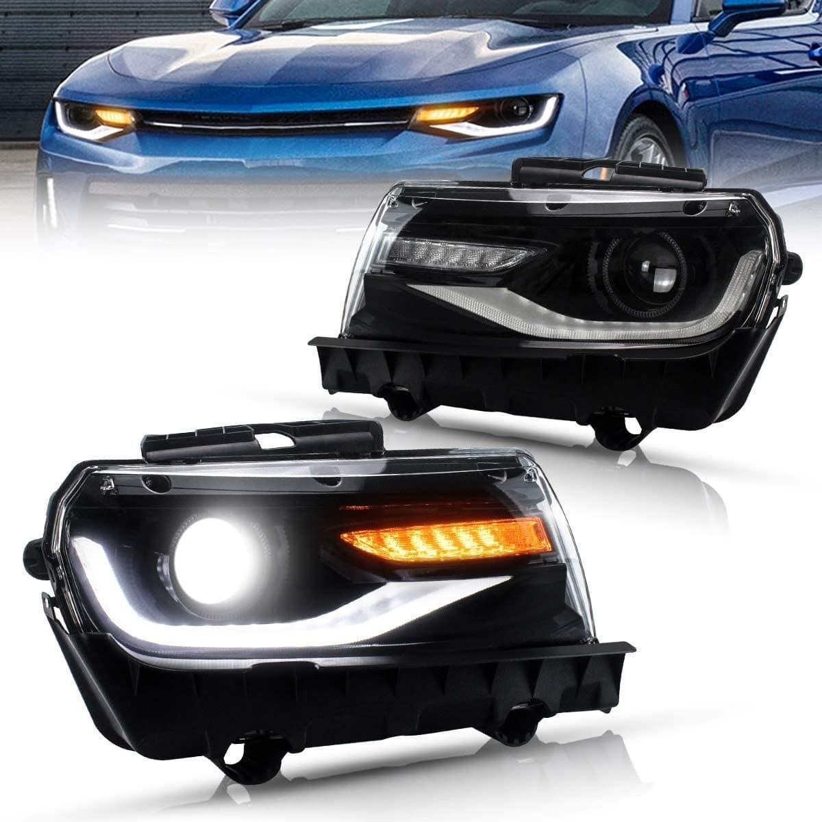 Auto Addict, Auto Addict Phares projecteurs Chevy Camaro (2014-2015) avec feux de jour LED