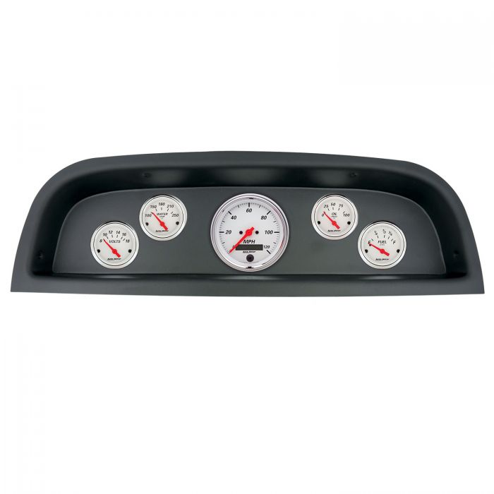 Automètre, AutoMeter 5 Piece Gauge Kit Chevrolet Truck (1960-1963) Speedometer, Water Temperature, Oil Pressure, Fuel Level, Voltmeter (3 3/8" X1, 2 1/16" X4)