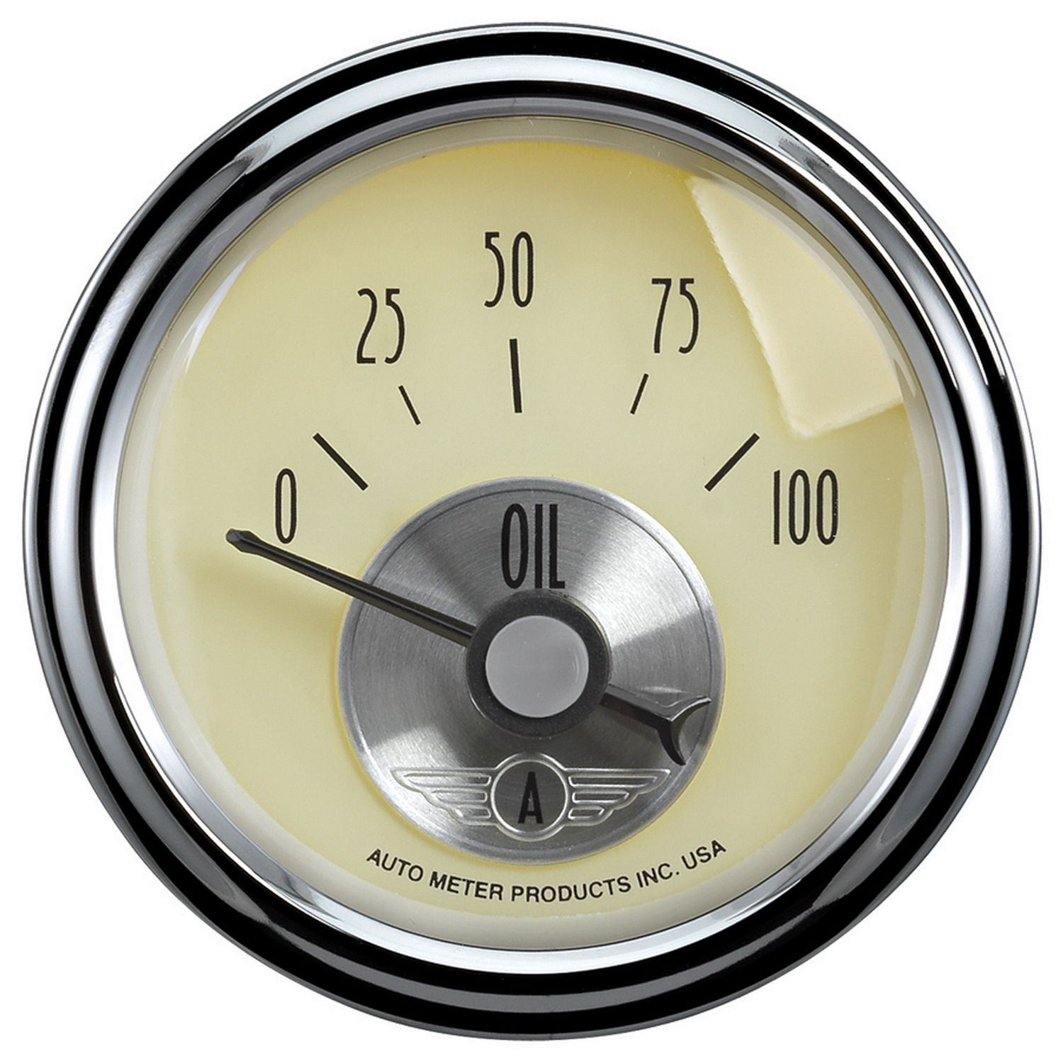 Autometer, Autometer Air-Core Oil Pressure Gauge (2-1/16",0-100 PSI) Prestige Pearl / Antique Ivory / Black Diamond