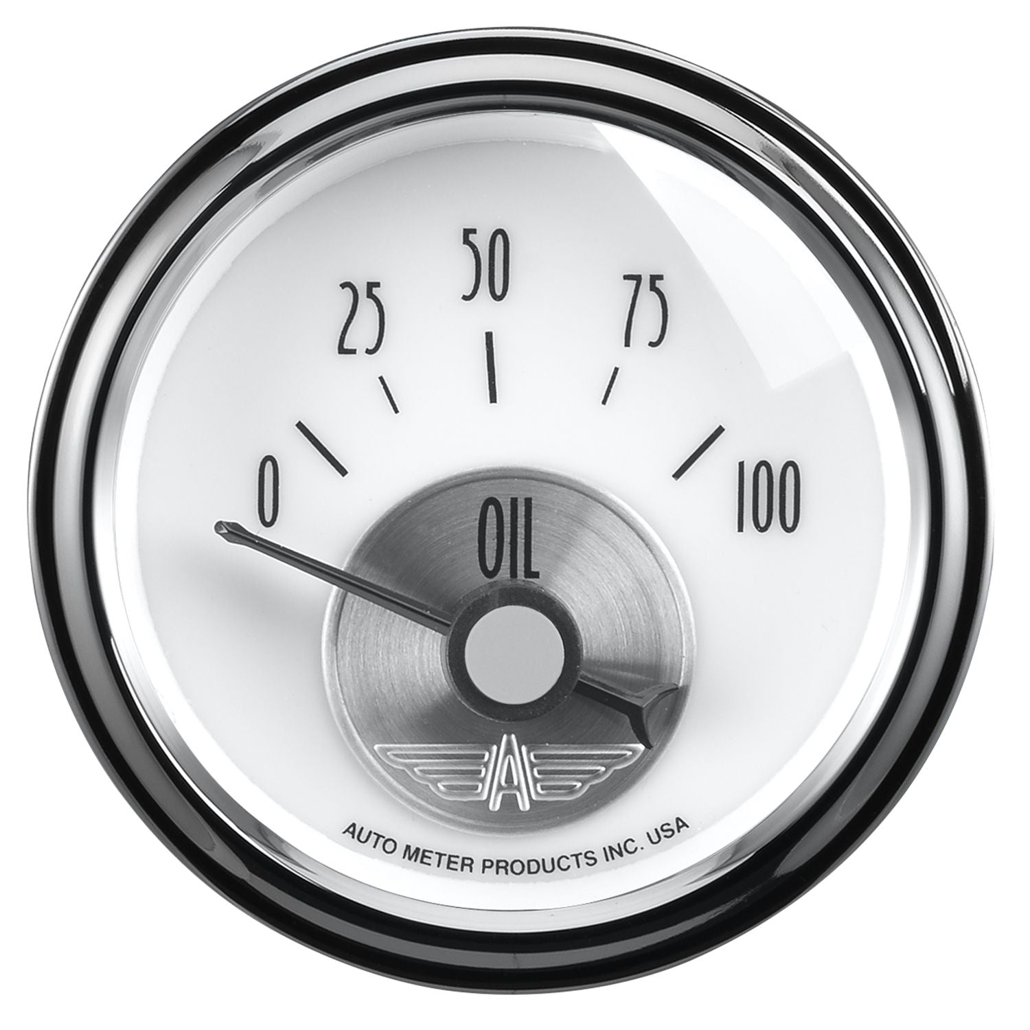 Autometer, Autometer Air-Core Oil Pressure Gauge (2-1/16",0-100 PSI) Prestige Pearl / Antique Ivory / Black Diamond