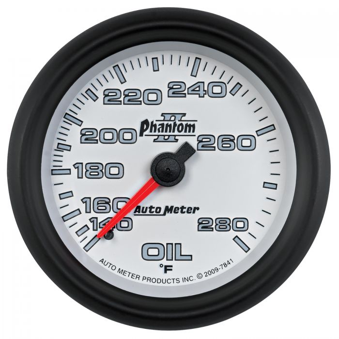 Autometer, Autometer Phantom II Series 6 Ft. Mechanical Oil Temperature Gauge (2-5/8") Black or White - 7841