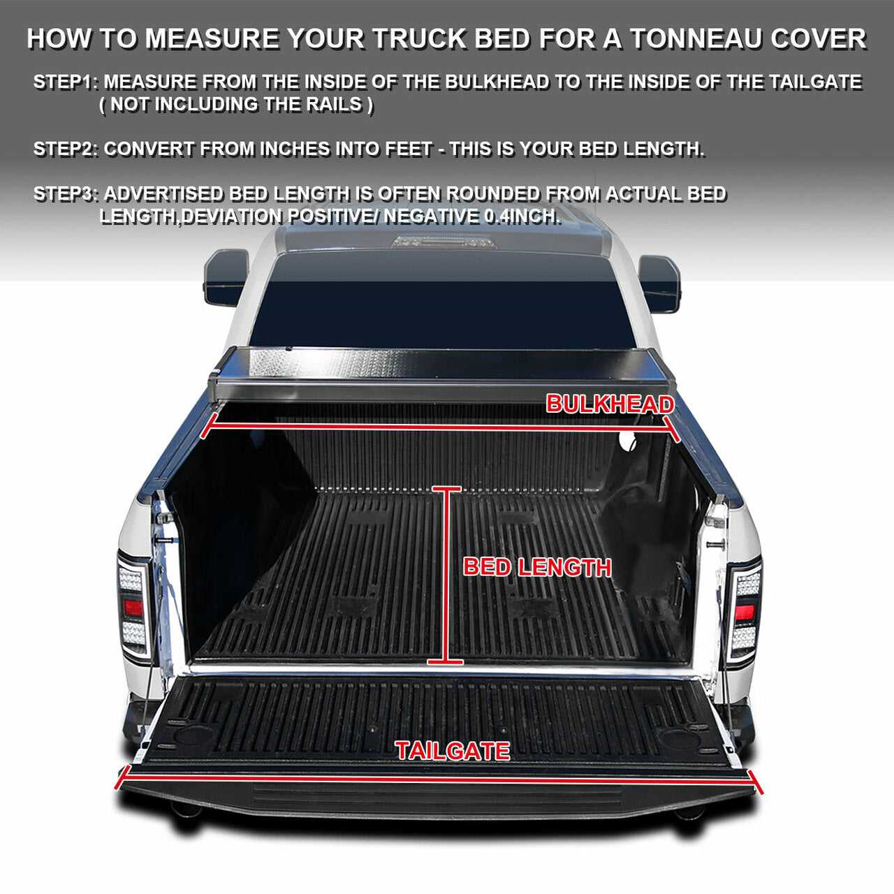 Spec-D Tuning, Spec-D Tonneau Cover Nissan Titan (04-20) Pour Caisse 6' 7" ou 5' 7" Verrouillage Quadruple Pliage